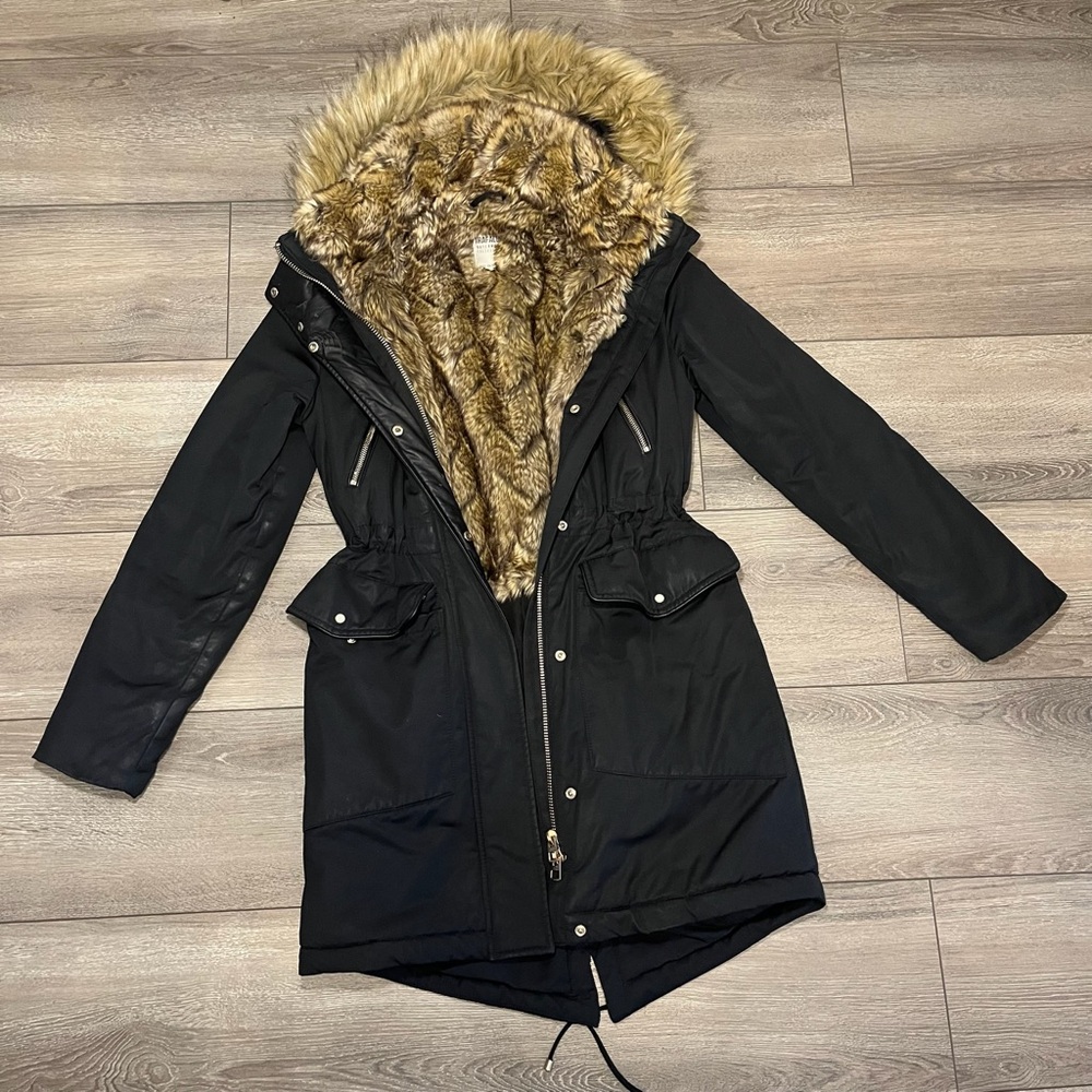 Zara Black Parka Jacket